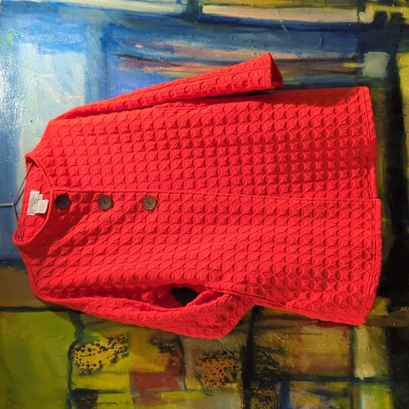 Great Cavalier by St Paul orange A-line three button closure cardigan w/pockets - Picture 1 of 12